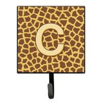 "Caroline's Treasures CJ1025-CSH4 Letter C Initial Monogram-Giraffe Leash Holder or Key Hook, Small, Multicolor"