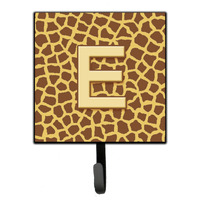"Caroline's Treasures Letter E Initial Monogram-Giraffe Leash Holder or Key hooks, Small, Multicolor"
