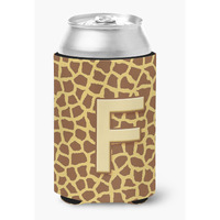 "Caroline's Treasures CJ1025-FCC Letter F Initial Monogram-Giraffe Can or Bottle Koozie Hugger, Multicolor"