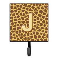 "Caroline's Treasures CJ1025-JSH4 Letter J Initial Monogram-Giraffe Leash Holder or Key Hook, Small, Multicolor"