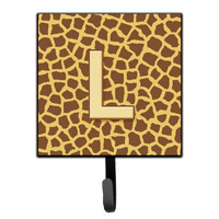 "Caroline's Treasures CJ1025-LSH4 Letter L Initial Monogram-Giraffe Leash Holder or Key Hook, Small, Multicolor"