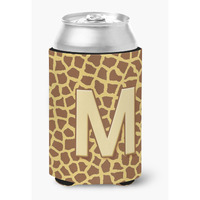 Letter M Initial Monogram - Giraffe Can or Bottle Beverage Insulator Hugger