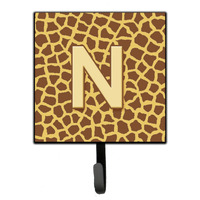 "Caroline's Treasures CJ1025-NSH4 Letter N Initial Monogram-Giraffe Leash Holder or Key Hook, Small, Multicolor"