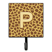 "Caroline's Treasures CJ1025-PSH4 Letter P Initial Monogram-Giraffe Leash Holder or Key Hook, Small, Multicolor"