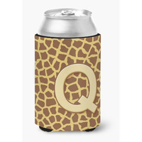 Letter Q Initial Monogram - Giraffe Can or Bottle Beverage Insulator Hugger