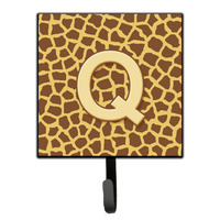 "Caroline's Treasures CJ1025-QSH4 Letter Q Initial Monogram-Giraffe Leash Holder or Key Hook, Small, Multicolor"