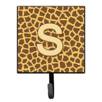 "Caroline's Treasures CJ1025-SSH4 Letter S Initial Monogram-Giraffe Leash Holder or Key Hook, Small, Multicolor"
