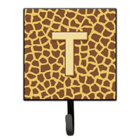 "Caroline's Treasures Letter T Initial Monogram-Giraffe Leash Holder or Key hooks, Small, Multicolor"