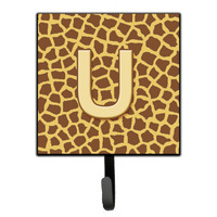 "Caroline's Treasures CJ1025-USH4 Letter U Initial Monogram-Giraffe Leash Holder or Key Hook, Small, Multicolor"