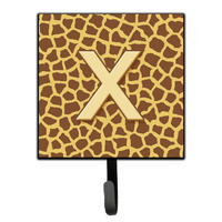 "Caroline's Treasures CJ1025-XSH4 Letter X Initial Monogram-Giraffe Leash Holder or Key Hook, Small, Multicolor"