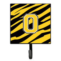 "Caroline's Treasures CJ1026-OSH4 Letter O Initial Monogram-Tiger Stripe-Black Gold Leash Holder or Key Hook, Small, Multicolor"
