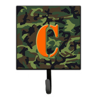 "Caroline's Treasures CJ1030-CSH4 Letter C Initial Monogram-Camo Green Leash Holder or Key Hook, Small, Multicolor"