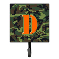 "Caroline's Treasures CJ1030-DSH4 Letter D Initial Monogram-Camo Green Leash Holder or Key Hook, Small, Multicolor"