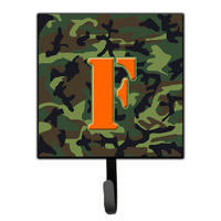 "Caroline's Treasures CJ1030-FSH4 Letter F Initial Monogram-Camo Green Leash Holder or Key Hook, Small, Multicolor"