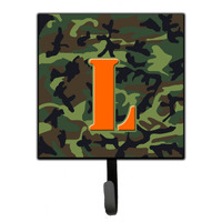 "Caroline's Treasures CJ1030-LSH4 Letter L Initial Monogram-Camo Green Leash Holder or Key Hook, Small, Multicolor"