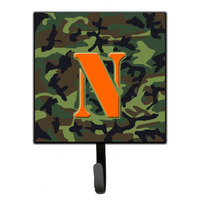 "Caroline's Treasures CJ1030-NSH4 Letter N Initial Monogram-Camo Green Leash Holder or Key Hook, Small, Multicolor"