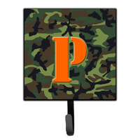 "Caroline's Treasures CJ1030-PSH4 Letter P Initial Monogram-Camo Green Leash Holder or Key Hook, Small, Multicolor"