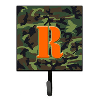 "Caroline's Treasures CJ1030-RSH4 Letter R Initial Monogram-Camo Green Leash Holder or Key Hook, Small, Multicolor"