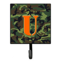 "Caroline's Treasures CJ1030-USH4 Letter U Initial Monogram-Camo Green Leash Holder or Key Hook, Small, Multicolor"