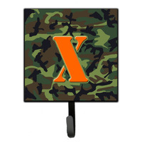 "Caroline's Treasures CJ1030-XSH4 Letter X Initial Monogram-Camo Green Leash Holder or Key Hook, Small, Multicolor"