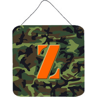 "Caroline's Treasures Letter Z Initial Monogram-Camo Green Wall or Door Hanging Prints, 6 x 6"", Multicolor"