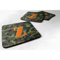 "Caroline's Treasures CJ1030-ZFC Monogram-Camo Green Foam Coasters (Set of 4), Initial Letter Z, 3.5"" H x 3.5"" W, Multicolor"