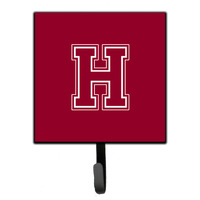 "Caroline's Treasures CJ1032-HSH4 Letter H Initial Monogram-Maroon and White Leash Holder or Key Hook, Small, Multicolor"