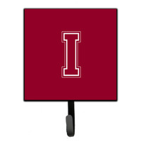 "Caroline's Treasures CJ1032-ISH4 Letter I Initial Monogram-Maroon and White Leash Holder or Key Hook, Small, Multicolor"