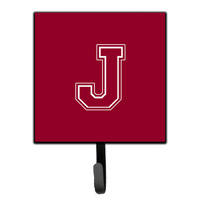 "Caroline's Treasures CJ1032-JSH4 Letter J Initial Monogram-Maroon and White Leash Holder or Key Hook, Small, Multicolor"