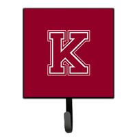 "Caroline's Treasures CJ1032-KSH4 Letter K Initial Monogram-Maroon and White Leash Holder or Key Hook, Small, Multicolor"