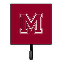 "Caroline's Treasures CJ1032-MSH4 Letter M Initial Monogram-Maroon and White Leash Holder or Key Hook, Small, Multicolor"