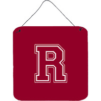 "Caroline's Treasures Letter R Initial Monogram-Maroon and White Wall or Door Hanging Prints, 6 x 6"", Multicolor"