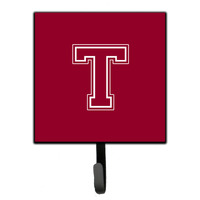 "Caroline's Treasures CJ1032-TSH4 Letter T Initial Monogram-Maroon and White Leash Holder or Key Hook, Small, Multicolor"
