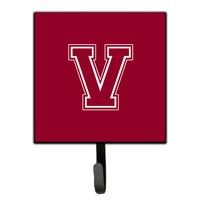 "Caroline's Treasures CJ1032-VSH4 Letter V Initial Monogram-Maroon and White Leash Holder or Key Hook, Small, Multicolor"