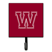 "Caroline's Treasures CJ1032-WSH4 Letter W Initial Monogram-Maroon and White Leash Holder or Key Hook, Small, Multicolor"