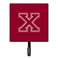 "Caroline's Treasures CJ1032-XSH4 Letter X Initial Monogram-Maroon and White Leash Holder or Key Hook, Small, Multicolor"