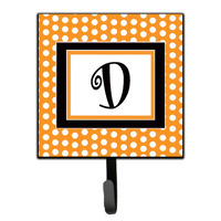 "Caroline's Treasures CJ1033-DSH4 Letter D Initial Monogram-Orange Polka Dots Leash Holder or Key Hook, Small, Multicolor"