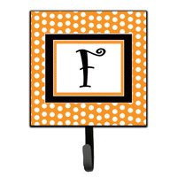 "Caroline's Treasures CJ1033-FSH4 Letter F Initial Monogram-Orange Polka Dots Leash Holder or Key Hook, Small, Multicolor"