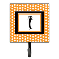 "Caroline's Treasures CJ1033-ISH4 Letter I Initial Monogram-Orange Polka Dots Leash Holder or Key Hook, Small, Multicolor"