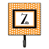 "Caroline's Treasures CJ1033-ZSH4 Letter Z Initial Monogram-Orange Polka Dots Leash Holder or Key Hook, Small, Multicolor"