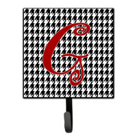 "Caroline's Treasures CJ1035-GSH4 Letter G Initial Monogram-Hounds Tooth Black Leash Holder or Key Hook, Small, Multicolor"