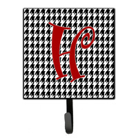 "Caroline's Treasures CJ1035-HSH4 Letter H Initial Monogram-Hounds Tooth Black Leash Holder or Key Hook, Small, Multicolor"