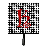 "Caroline's Treasures CJ1035-KSH4 Letter K Initial Monogram-Hounds Tooth Black Leash Holder or Key Hook, Small, Multicolor"
