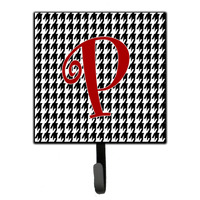 "Caroline's Treasures CJ1035-PSH4 Letter P Initial Monogram-Hounds Tooth Black Leash Holder or Key Hook, Small, Multicolor"