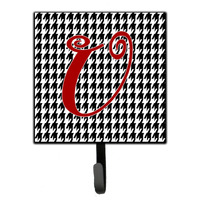 "Caroline's Treasures CJ1035-USH4 Letter U Initial Monogram-Hounds Tooth Black Leash Holder or Key Hook, Small, Multicolor"
