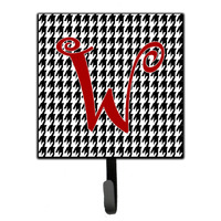 "Caroline's Treasures CJ1035-WSH4 Letter W Initial Monogram-Hounds Tooth Black Leash Holder or Key Hook, Small, Multicolor"