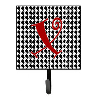 "Caroline's Treasures CJ1035-XSH4 Letter X Initial Monogram-Hounds Tooth Black Leash Holder or Key Hook, Small, Multicolor"