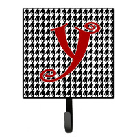 "Caroline's Treasures CJ1035-YSH4 Letter Y Initial Monogram-Hounds Tooth Black Leash Holder or Key Hook, Small, Multicolor"