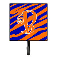 "Caroline's Treasures CJ1036-BSH4 Letter B Initial Tiger Stripe Blue and Orange Leash Holder or Key Hook, Small, Multicolor"