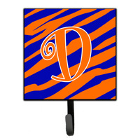 "Caroline's Treasures CJ1036-DSH4 Letter D Initial Tiger Stripe Blue and Orange Leash Holder or Key Hook, Small, Multicolor"